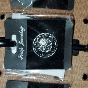 Silver with Black enamel Snap 20mm